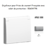 Enjoliveur pour prise de courant Française avec volet de protection APOLO5000 50654TPR Argent
