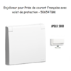 Enjoliveur pour prise de courant Française avec volet de protection APOLO5000 50654TBM Blanc MAT
