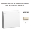 Enjoliveur pour prise de courant Française avec volet de protection APOLO5000 50654TMF Ivoire