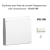 Enjoliveur pour prise de courant Française avec volet de protection APOLO5000 50654TBR Blanc