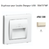 Enjoliveur double chargeur usb APOLO5000 50673TMF Ivoire