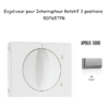 Enjoliveur pour Interrupteur rotatif 3 positions Apolo 50765TPR Argent