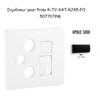 Enjoliveur pour prise R TV SAT RJ45 FO APOLO5000 50770TPM Noir MAT