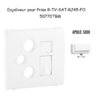 Enjoliveur pour prise R TV SAT RJ45 FO APOLO5000 50770TBM Blanc MAT