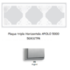 Plaque triple Horizontale APOLO5000 50931TPR ARGENT