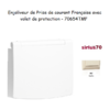 Enjoliveur pour prise de courant françasie avec volet de protection Sirius 70654TMF Ivoire