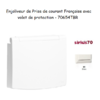 Enjoliveur pour prise de courant françasie avec volet de protection Sirius 70654TBR Blanc