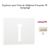 Enjoliveur de prise de tépléphone Française T8 Sirius 70718TMF Ivoire