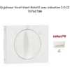 Enjoliveur pour va-et-vient rotatif avec indication I,0,II Sirius70760TBR Blanc