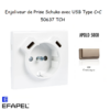 enjoliveur prise schuko avec usb C+C APOLO 50637TCH