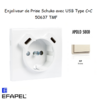 enjoliveur prise schuko avec usb C+C APOLO 50637TMF