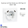 enjoliveur prise schuko avec usb C+C APOLO 50637TBM