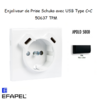 enjoliveur prise schuko avec usb C+C APOLO 50637TPM