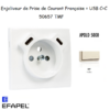 enjoliveur prise Française avec usb C+C APOLO 50657TMF
