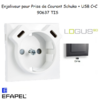 enjoliveur prise schuko avec usb C+C LOGUS 90637TIS