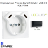enjoliveur prise schuko avec usb C+C LOGUS 90637TPM