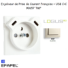enjoliveur prise française avec usb C+C LOGUS 90657TMF