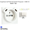 enjoliveur prise française avec usb C+C LOGUS 90657TBR