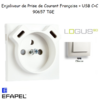 enjoliveur prise française avec usb C+C LOGUS 90657TGE