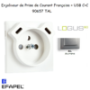 enjoliveur prise française avec usb C+C LOGUS 90657TAL