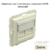 Adaptateur avec module 2 sorties pour connecteur RJ45 Logus 90442SMF Ivoire
