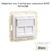 Adaptateur avec module 2 sorties pour connecteur RJ45 Logus 90442SBR Blanc