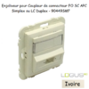Enjoliveur pour Coupleur de connecteurs FO SC APC Simplex ou LC Duplex Logus 90449SMF Ivoire