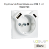 enjoliveur prise schuko avec usb B et B LOGUS 90630TBR