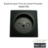 Doigt pour prise de courant française LOGUS 90652TPM Noir MAT