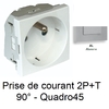Prise de courant française 2p+t 90° Quadro 45476SAL Alumine