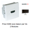 Prise HDMI 2 modules Quadro 45463SPM Noir MAT