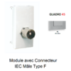 Module avec connecteur IEC Mâle Type F Quadro 45982SAL Alumine