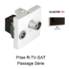 Prise R-TV-SAT Passage Série Quadro 45565SPM Noir MAT