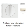Enjoliveur pour Interrupteur rotatif 4 positions Apolo 50766TMF Ivoire