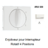 Enjoliveur pour Interrupteur rotatif 4 positions Apolo 50766TBR Blanc