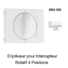 Enjoliveur pour Interrupteur rotatif 4 positions Apolo 50766TBM Blanc MAT