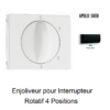 Enjoliveur pour Interrupteur rotatif 4 positions Apolo 50766TPM Noir MAT