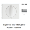 Enjoliveur pour Interrupteur rotatif 4 positions Apolo 50766TPR Argent