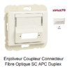 Enjoliveur coupleur connecteur fibre optique sc apc duplex Sirius70448SBR Blanc