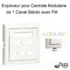 Enjoliveur pour centrale modulaire de 1 canal stéréo avec FM logus90 90852TBR Blanc