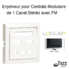 Enjoliveur pour centrale modulaire de 1 canal stéréo avec FM logus90 90852TPM Noir MAT
