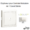 Enjoliveur pour centrale modulaire de 1 canal stéréo logus90 90851TBR Blanc