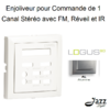 Enjoliveur pour commande de 1 canal stéréo avec FM Réveil et IR logus90 90715TAL Alumine