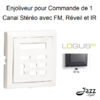 Enjoliveur pour commande de 1 canal stéréo avec FM Réveil et IR logus90 90715TIS Gris