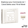 Enjoliveur pour comande de 1 canal stéréo avec FM et Réveil Sirius 70709TMF Ivoire