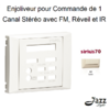Enjoliveur pour comande de 1 canal stéréo avec FM Réveil et IRSirius 70715TMF Ivoire