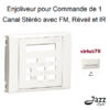 Enjoliveur pour comande de 1 canal stéréo avec FM Réveil et IRSirius 70715TBR Blanc
