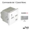 Commande de 1 canal Mono 2 modules quadro45 45371SAL Alumine