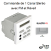 Commande de 1 canal Stéréo avec FM et Réveil 2 modules quadro45 45379SAL Alumine