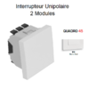 Interrupteur unipolaire 2 modules Quadro 45011SBM Blanc MAT